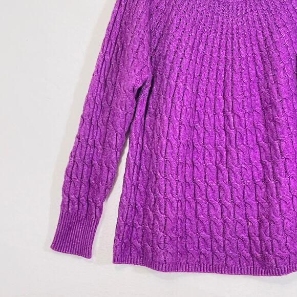 Lane Bryant Sweater Womens Plus 18/20 Purple Soft Cable Knit Long Sleeve - Picture 6 of 7